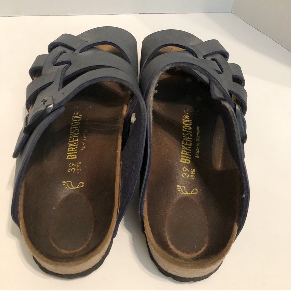 Birkenstock PISA Blue Strap Shoe Sz 39 Sz 8 Women Summer Trend Footbed Sandals - Picture 3 of 8